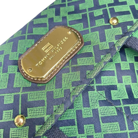 Tommy Hilfiger ® ★ Monogram Jacquard Print Crossbody Bag ★ Kelly Green + Navy ★ - Picture 13 of 16